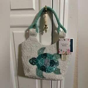 NWT-Viral India Beaded Turtle Design Handbag
